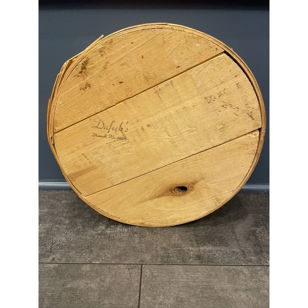 VTG Wooden Dufeck's Cheese Round Box w/Lid 15